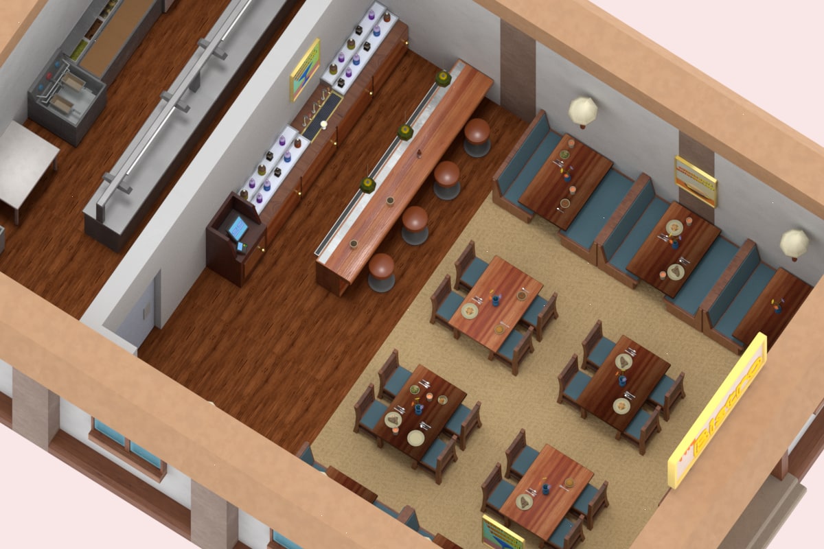 Low-Poly PBR Restaurant Pack 3D model 3D Model