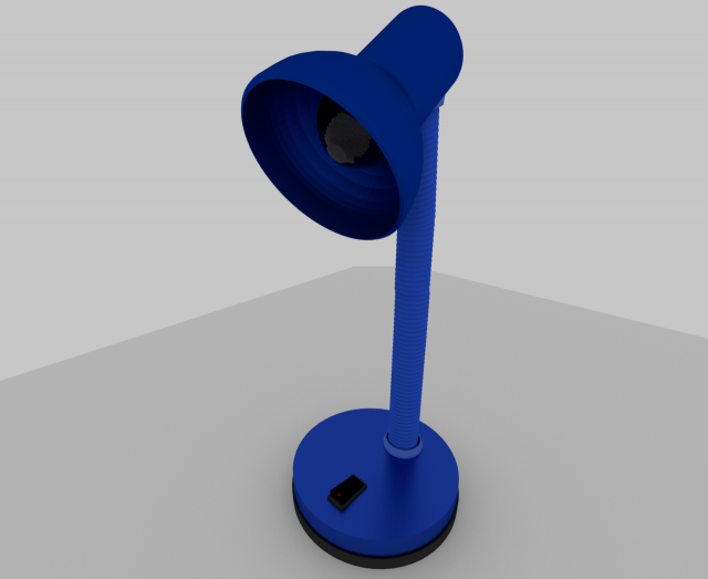 Blue desk lamp Free 3D Model