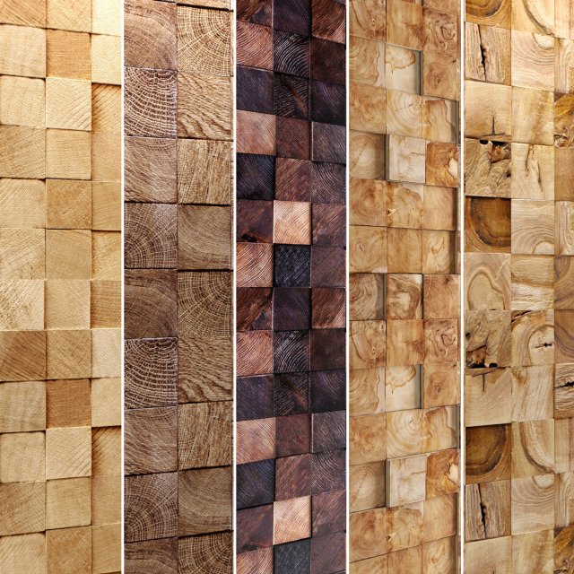 Wooden Mosaic Collection 3D Model