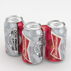 Beer Can Budweiser Daytona 500 12 fl oz 3D Model