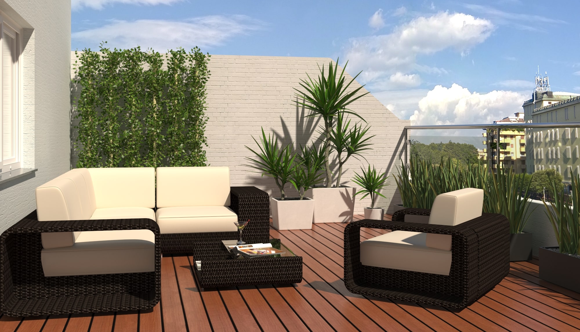 modern terrace 3D model 3D Model