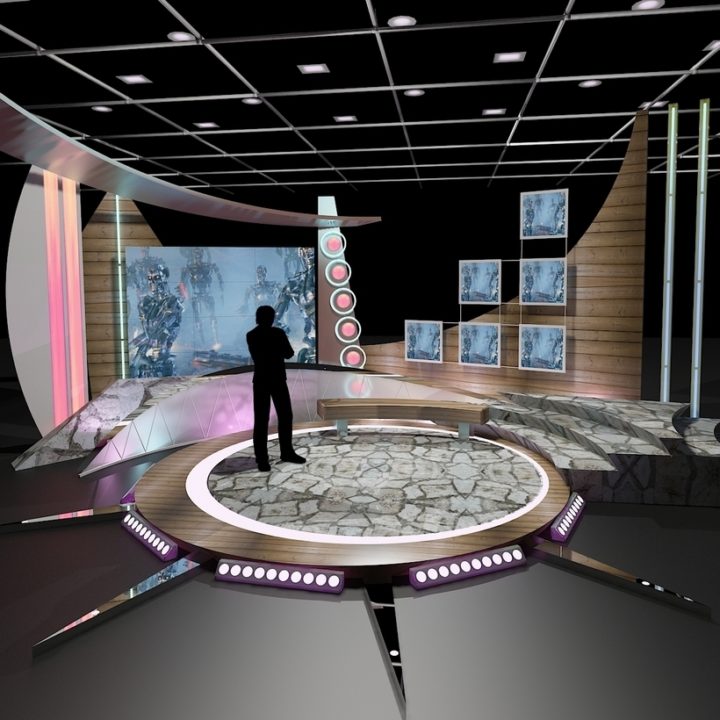 Virtual TV Studio Chat Set 11 3D Model