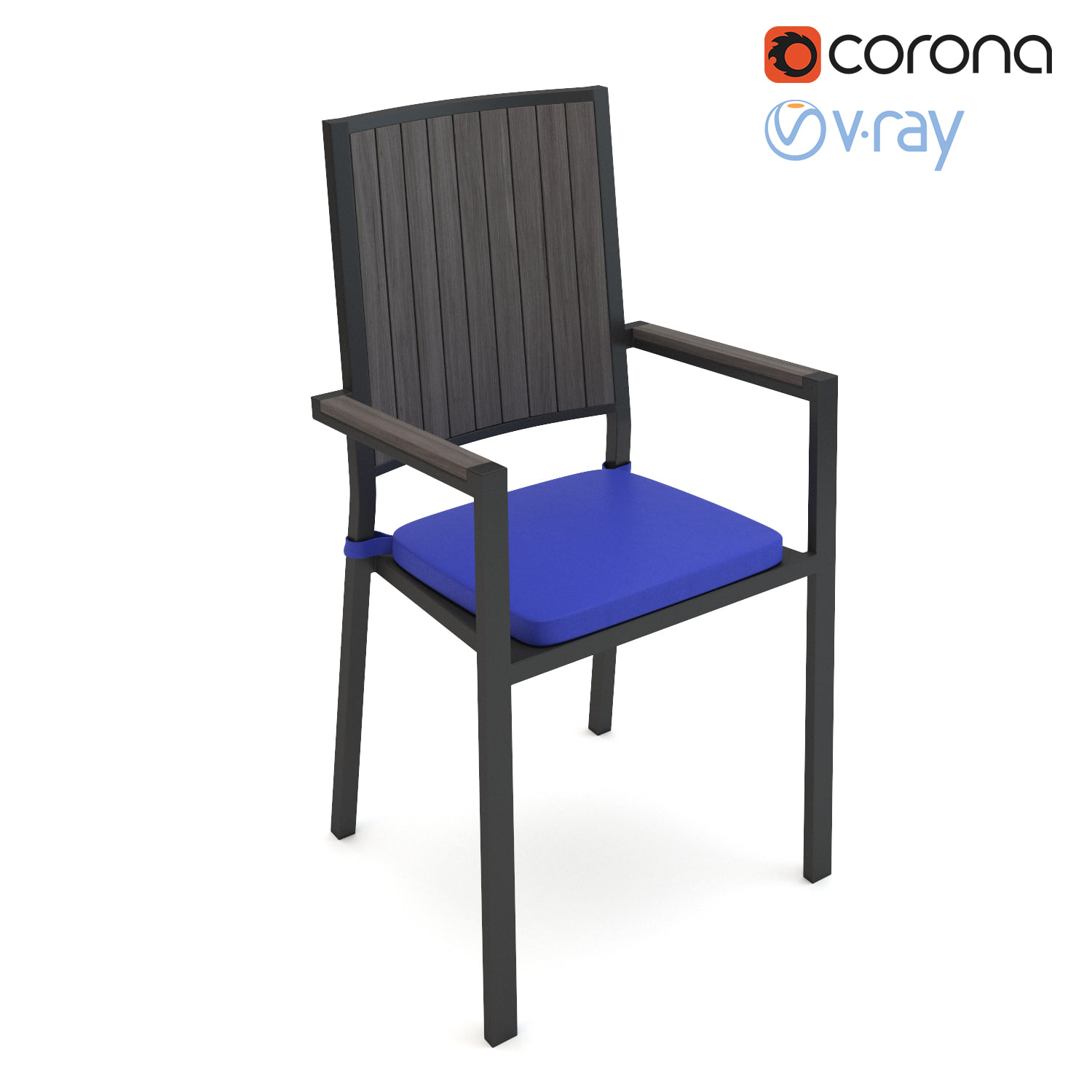 Alfresco Counter Stool with Sunbrella 3D Model