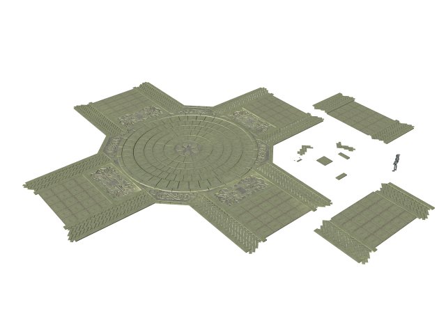 Ancient Capital Building – Floor Tile 04 3D Model