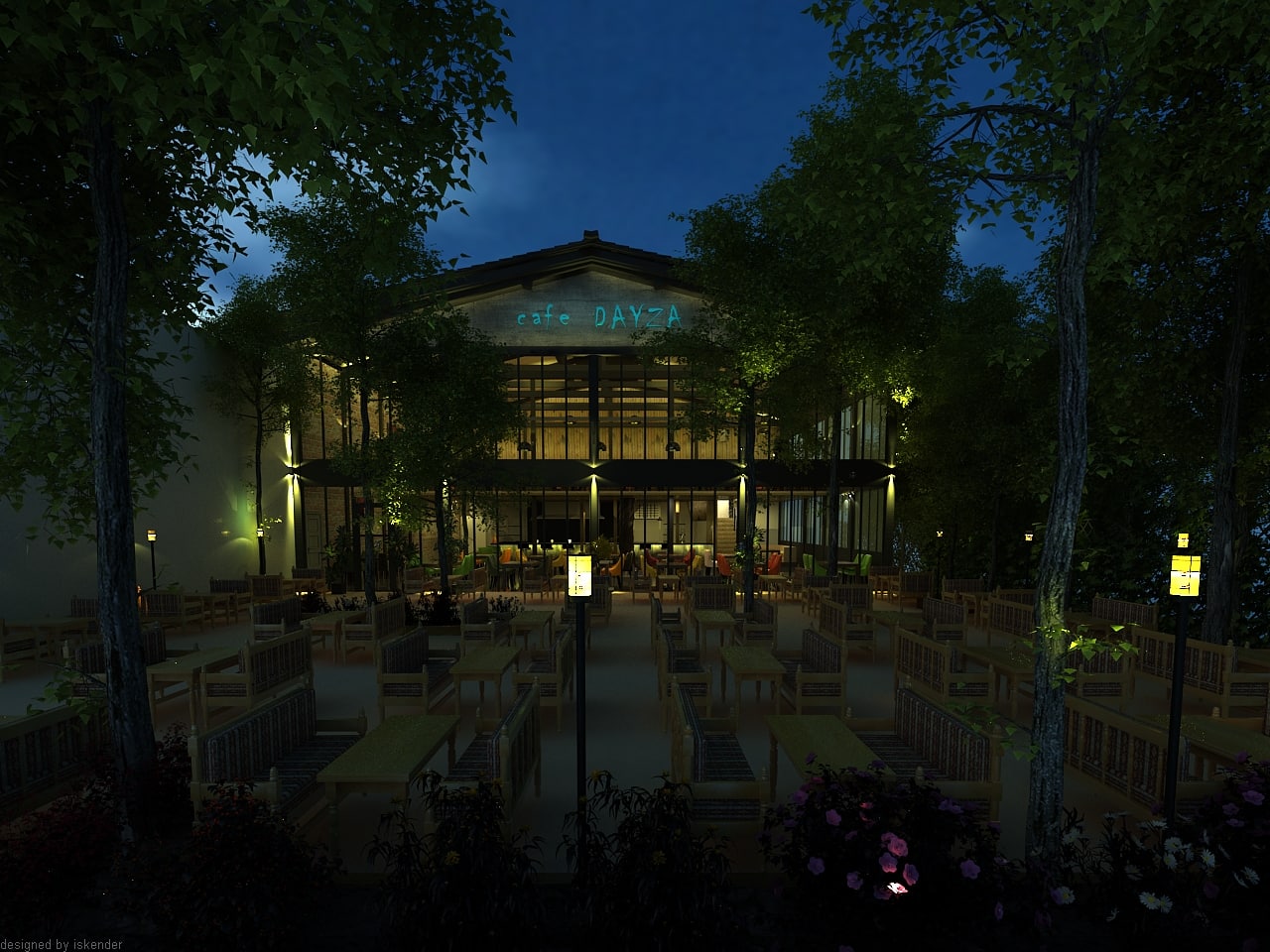 cafe restaurant interior 3ds Max 3D Model