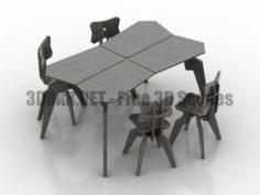 Splice Range Table Chairs 3D Collection