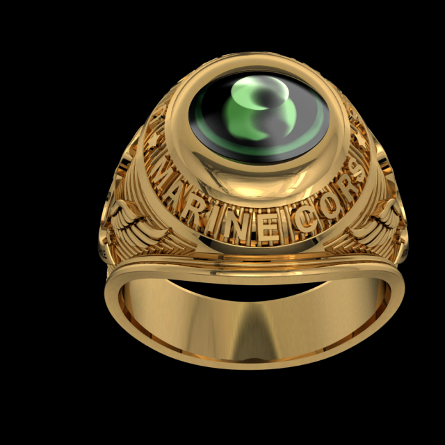 GOLD RING 18K EMERALD 3D Model