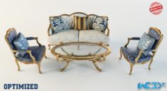 Luxury Sofa Table Set 3D Model
