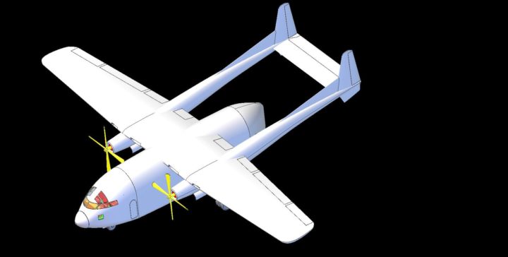 C-119 Flying Boxcar Aircraft Solid Assembly Model 3D Model