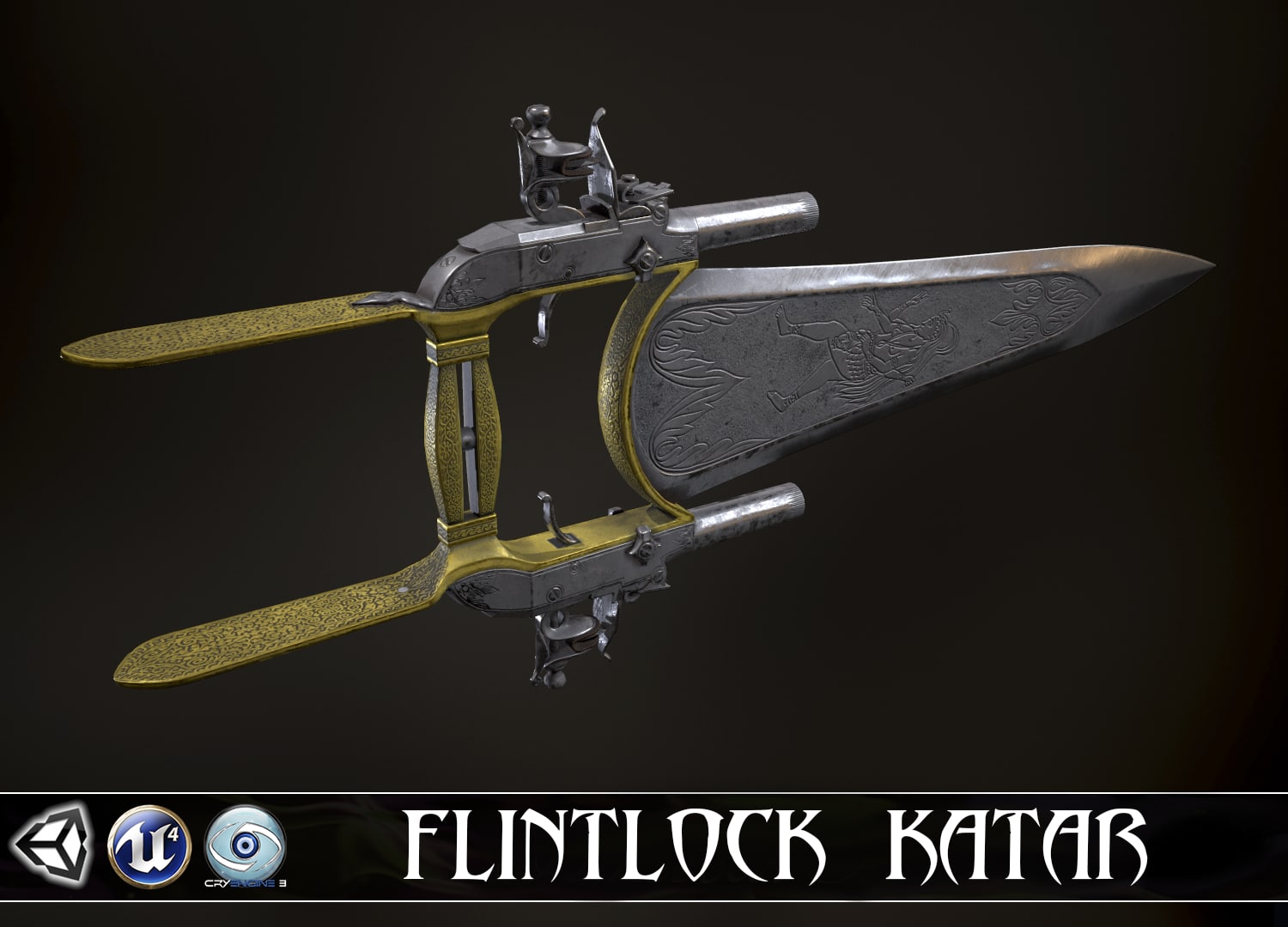 WRATH OF GODDESS – Flintlock Katar 3D Model