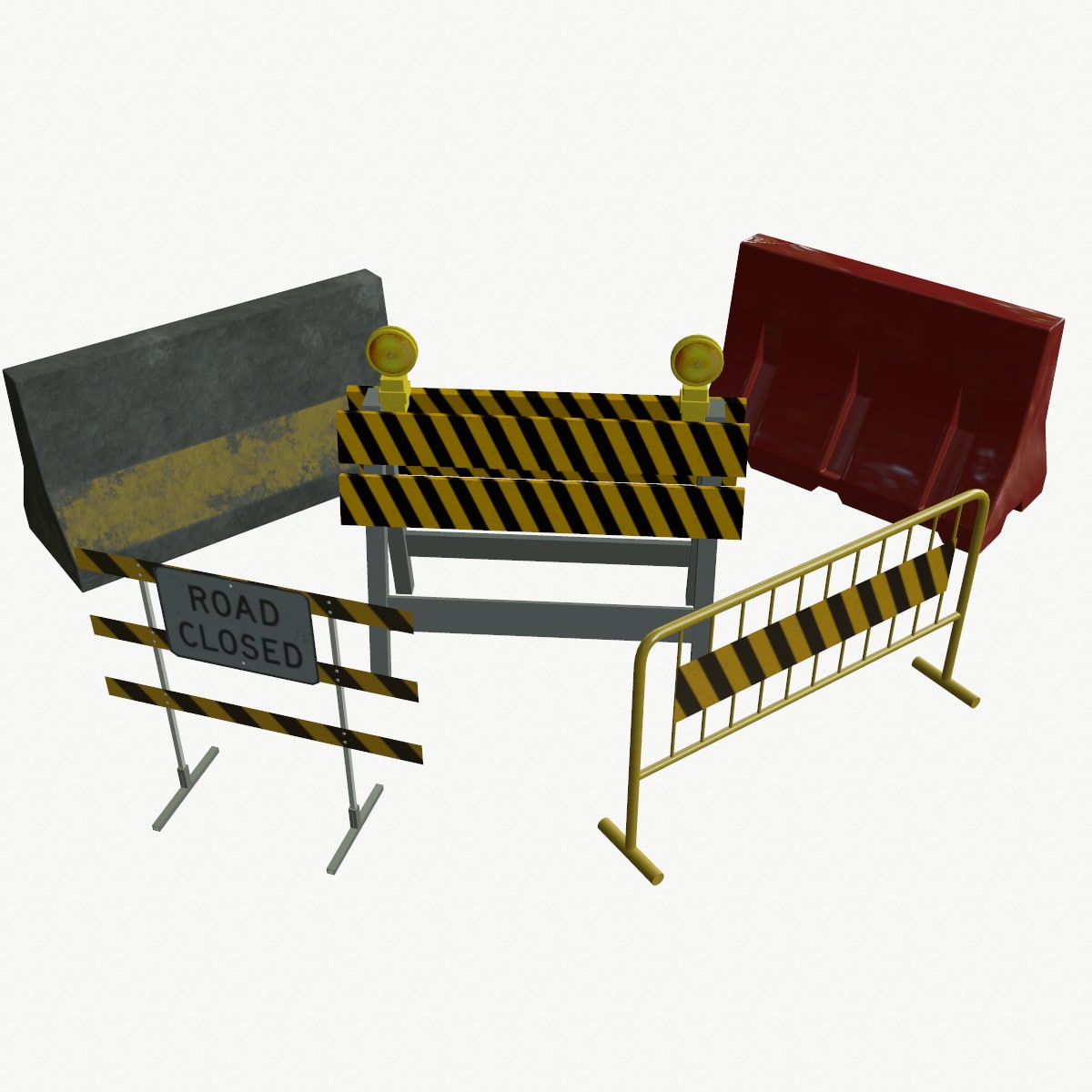 Roadblock pack 01 3D Model