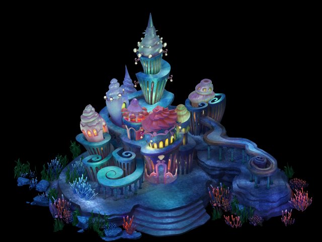 Underwater Castle 02 3D Model
