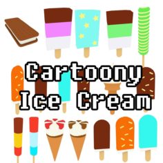 Cartoony Ice cream collection 3D Model