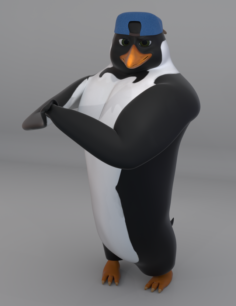 Audacious Penguin-Rigged-Textured 3D Model