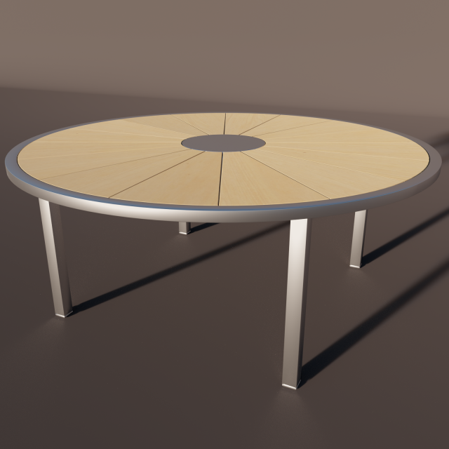 Outdoor wooden table 3D Model