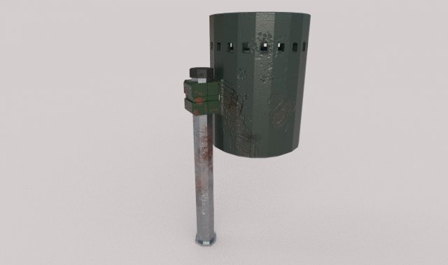 Rusty old dustbin 3D Model