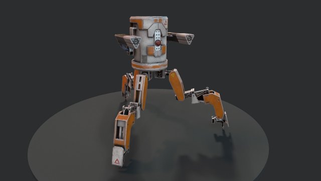 Three legged Mech Robot VR – AR – low-poly 3D model 3D Model