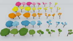 Stylized Tree Pack 3D Model