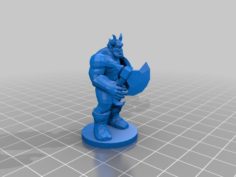 Male Orc with Shield and Hand Ax 3D Print Model