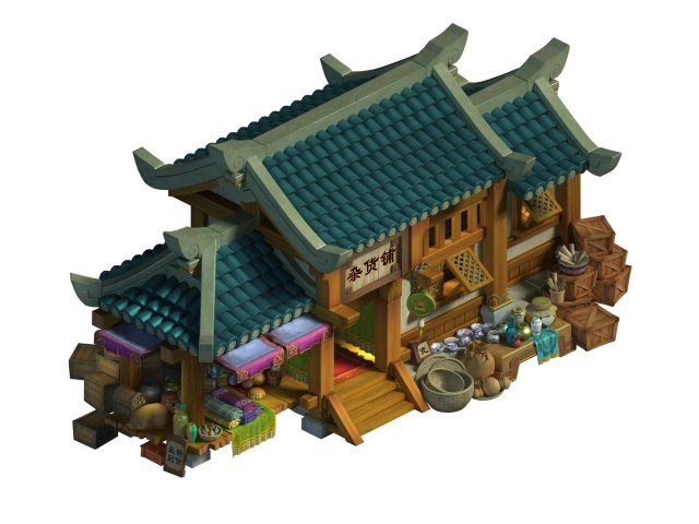 Ancient capital building – debris shop 3D Model