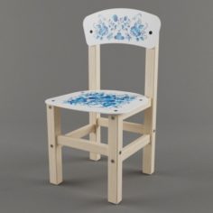 Vray Ready Wooden Children Chair 3D Model