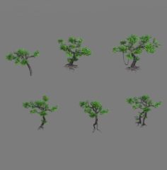 Lion camel – mountain cliff plant 02 3D Model