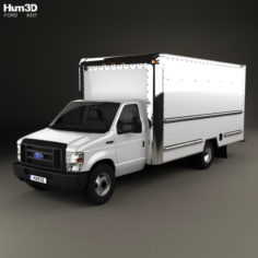 Ford E-350 Box Truck 2016 3D Model