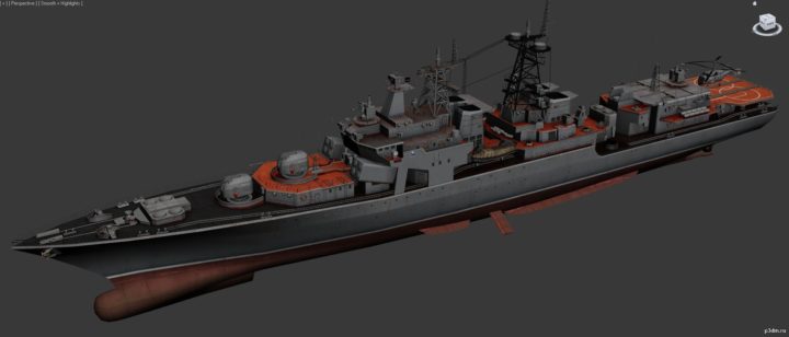 Udaloy-class destroyer 3D Model