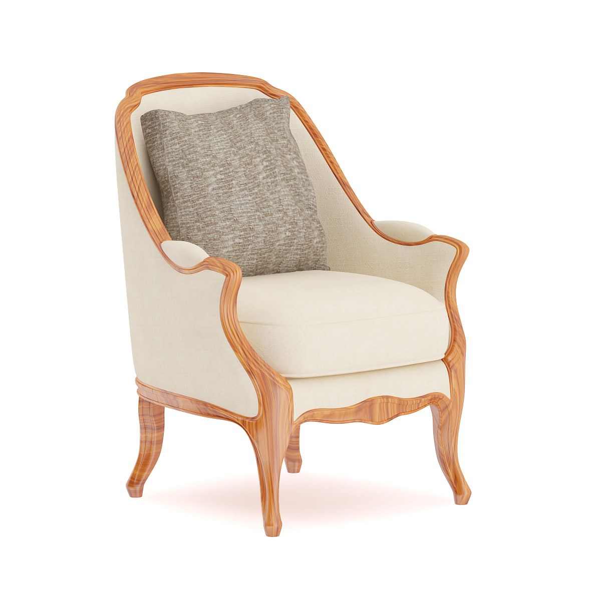 3D Classical Armchair with Pillow model 3D Model