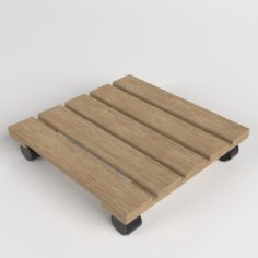 Wooden Flower Moving Dolly Tray 3D Model