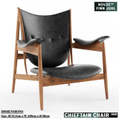 Finn Juhl Chieftain chair 3D Model