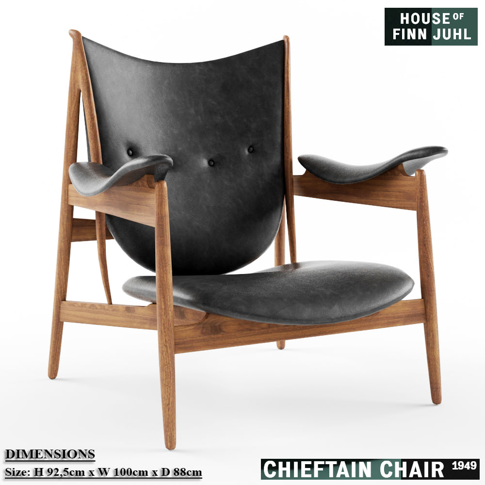 Finn Juhl Chieftain chair 3D Model
