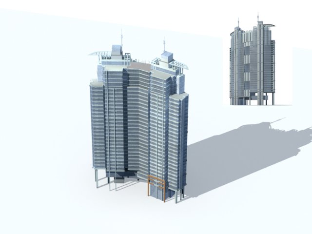 City – high-rise office 11 3D Model