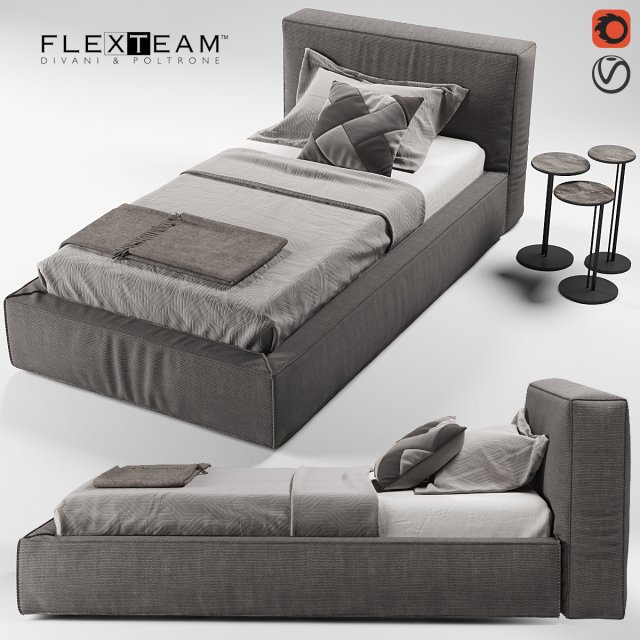 FLEXTEAM SLIM ONE bed single 3D Model