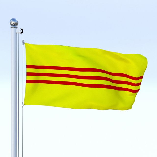 Animated South Vietnam Flag 3D Model