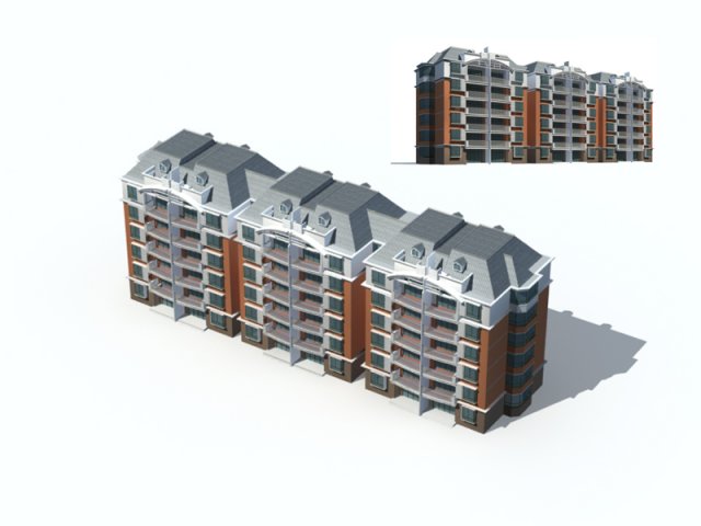 City construction – large real estate residences 36 3D Model