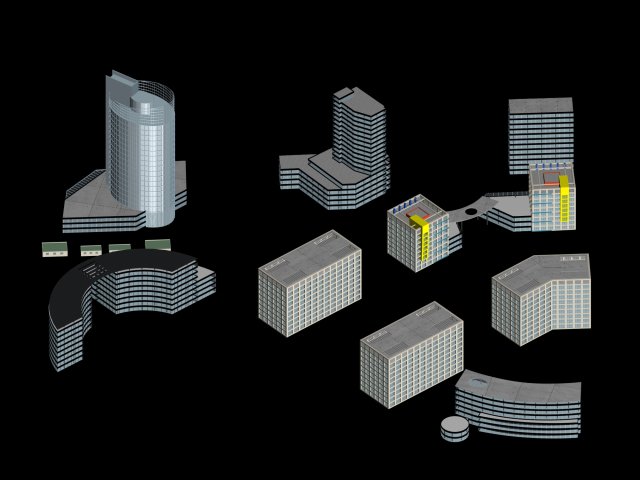 Urban planning – commercial buildings 92 3D Model