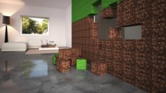Minecraft cubes to build special wall 3D Model