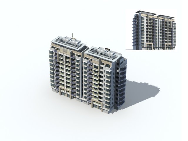 City construction – large real estate residences 42 3D Model