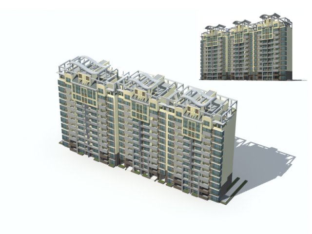 City construction – large real estate residences 14 3D Model