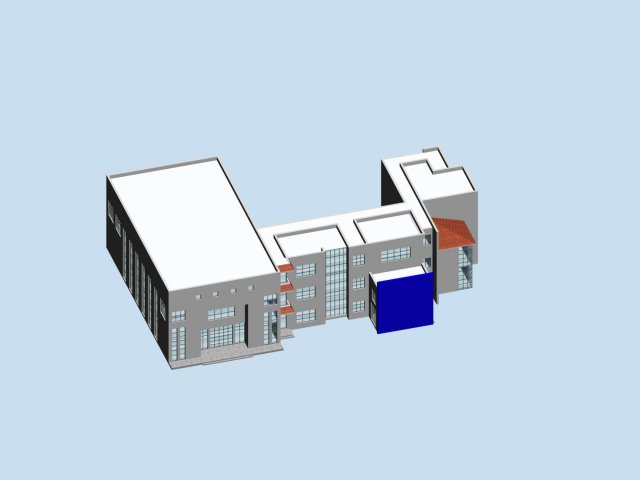 Urban architecture – school office villas 110 3D Model