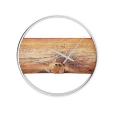 Wall Clock with Rough Wood 3D Model