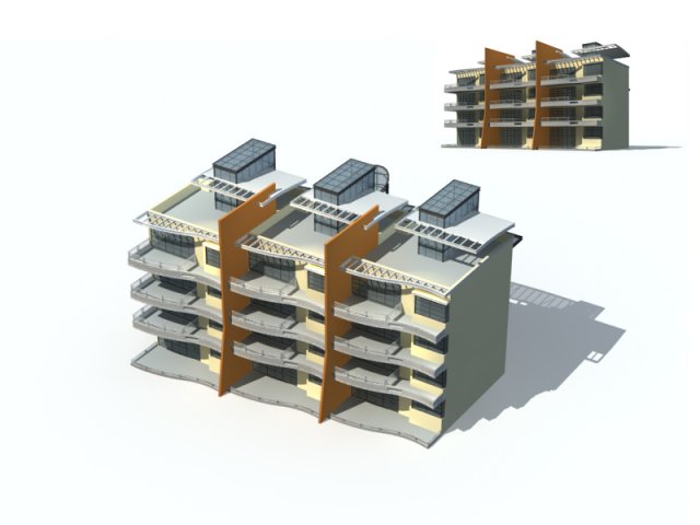 City construction – large real estate residences 19 3D Model