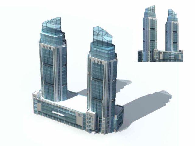 City – multi-storey commercial office building 218 3D Model