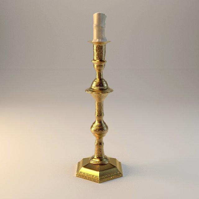 Antique candlestick from still life 3D Model