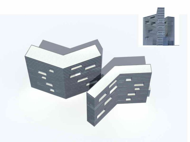 City – multi-storey commercial office building 115 3D Model