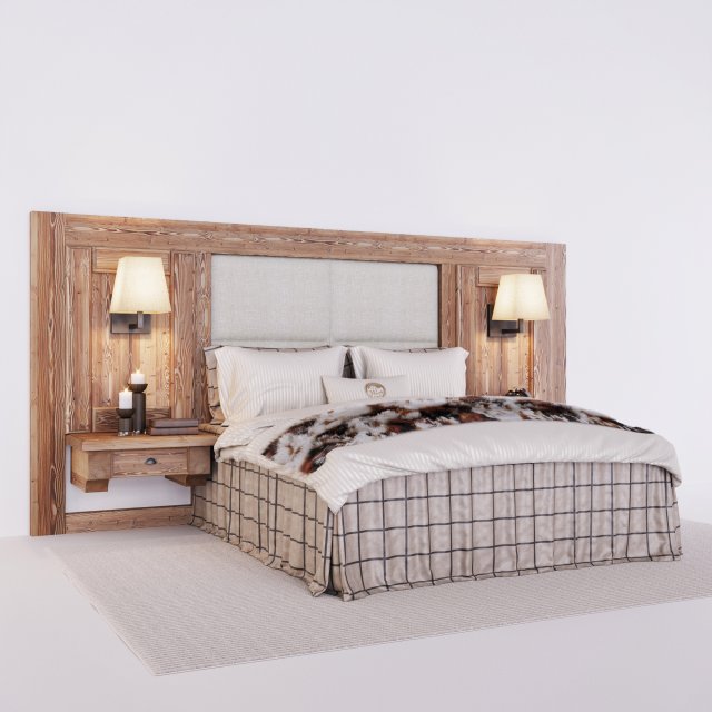 Chalet stile bed 3D Model