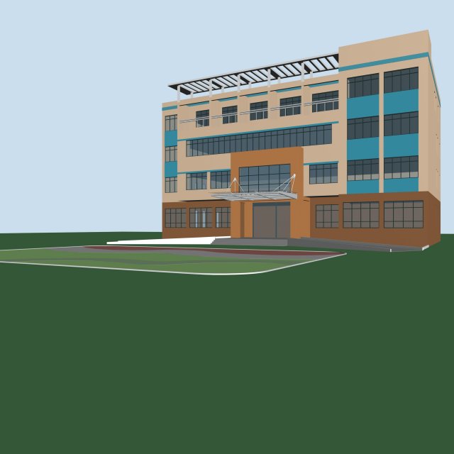 Urban architecture – school office villas 148 3D Model