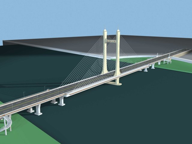 City building – big bridge 28 3D Model