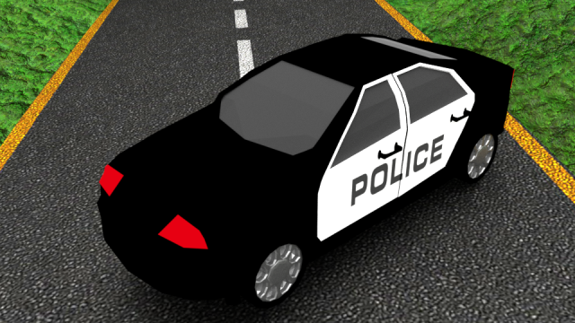 Low poly police car 3D Model